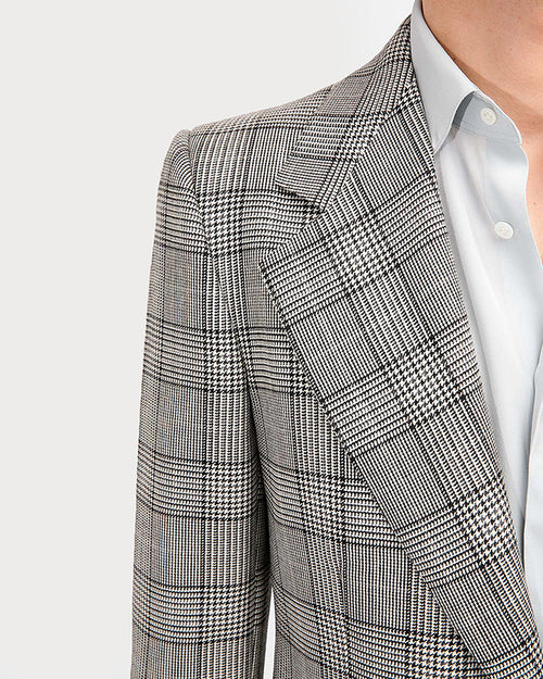 SINGLE-BREASTED SUIT IN WOOL MERINO – BLACK & WHITE PRINCE OF WALES - Husbands Paris - 2