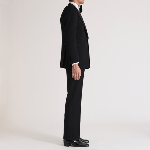 SINGLE-BREASTED TUXEDO IN GRAIN DE POUDRE - BLACK - Husbands Paris - 3
