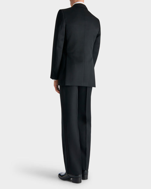 SINGLE-BREASTED TUXEDO IN GRAIN DE POUDRE - BLACK - Husbands Paris - 6