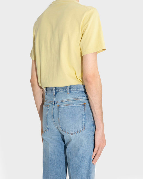GRAPHIC T-SHIRT IN COTTON JERSEY - ACID YELLOW AND OFF-BLACK - Husbands Paris - 4