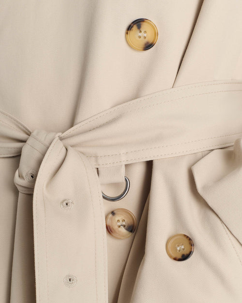 TRENCH COAT EN GABARDINE DE POLYCOTON - MASTIC - Husbands Paris - 6