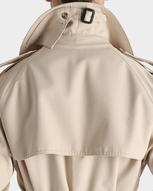 TRENCH COAT EN GABARDINE DE POLYCOTON - MASTIC - Husbands Paris - 7