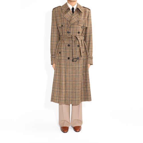 TRENCH-COAT EN TWEED DE LAINE - PRINCE DE GALLES BRONZE - Husbands Paris - 1