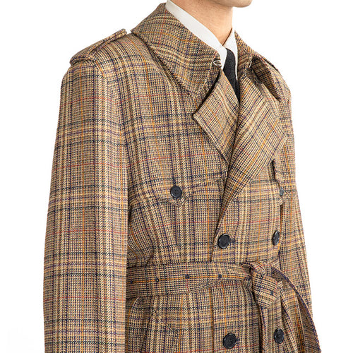 TRENCH-COAT EN TWEED DE LAINE - PRINCE DE GALLES BRONZE - Husbands Paris - 2