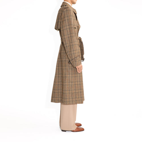 TRENCH-COAT EN TWEED DE LAINE - PRINCE DE GALLES BRONZE - Husbands Paris - 3