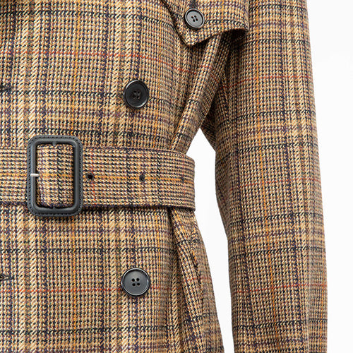 TRENCH-COAT EN TWEED DE LAINE - PRINCE DE GALLES BRONZE - Husbands Paris - 6