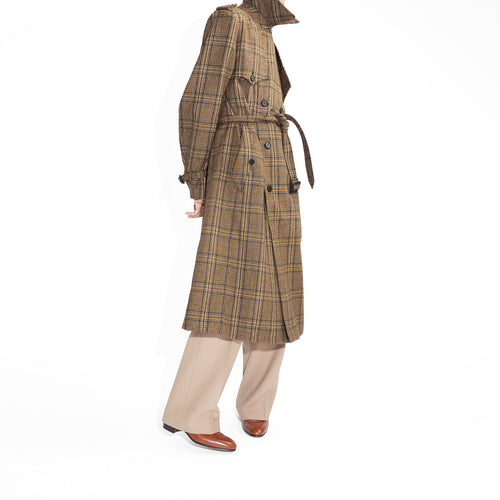 TRENCH-COAT EN TWEED DE LAINE - PRINCE DE GALLES BRONZE - Husbands Paris - 7