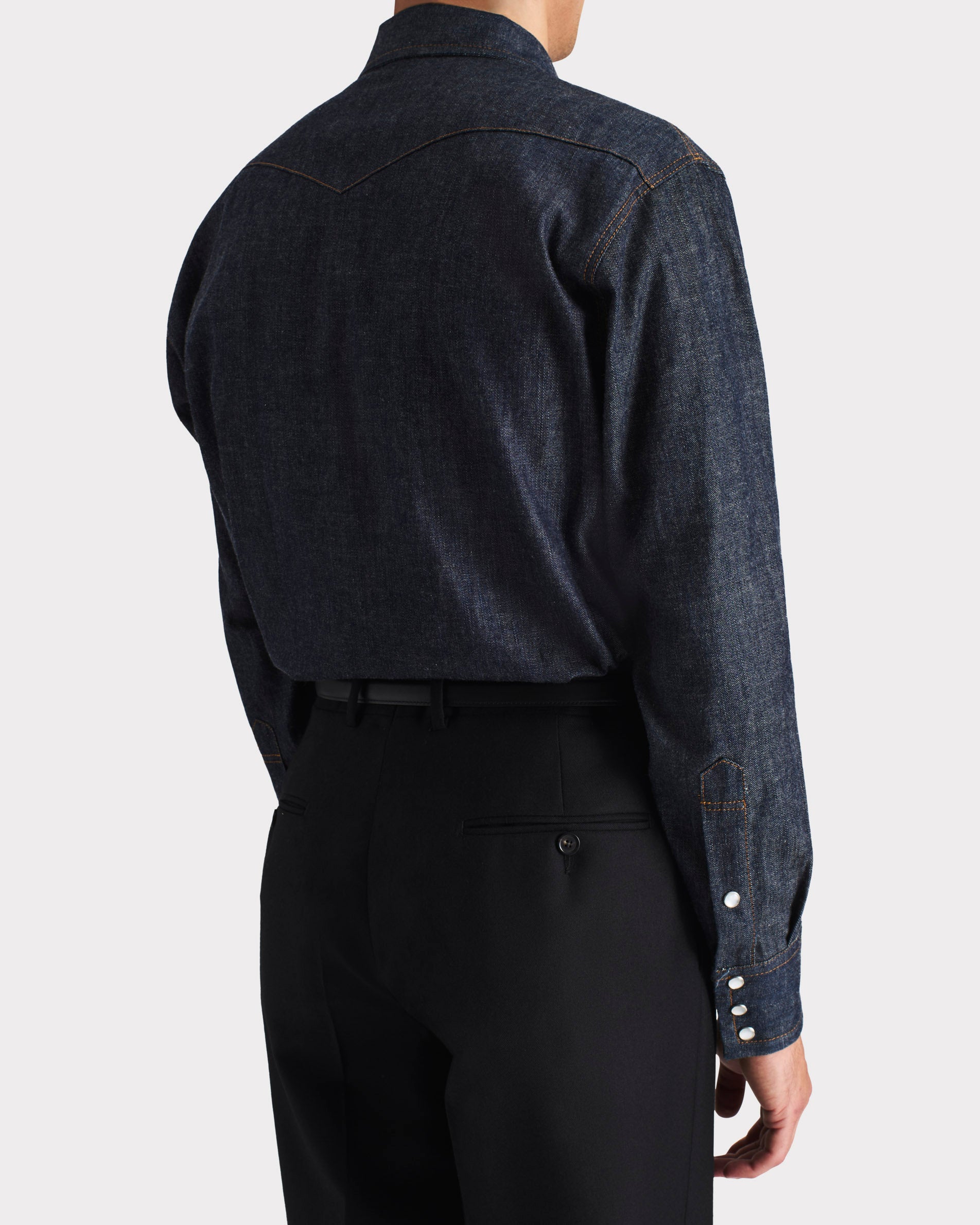WESTERN SHIRT IN SELVEDGE COTTON DENIM - RAW | Husbands Paris
