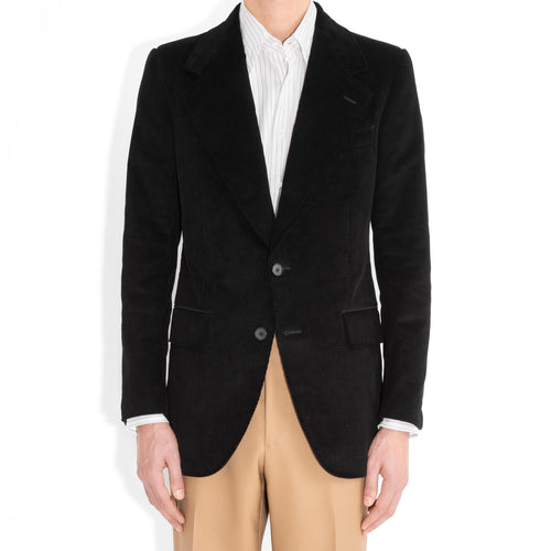 VESTE DROITE EN VELOURS CÔTELÉ - NOIRE - Husbands Paris - 1
