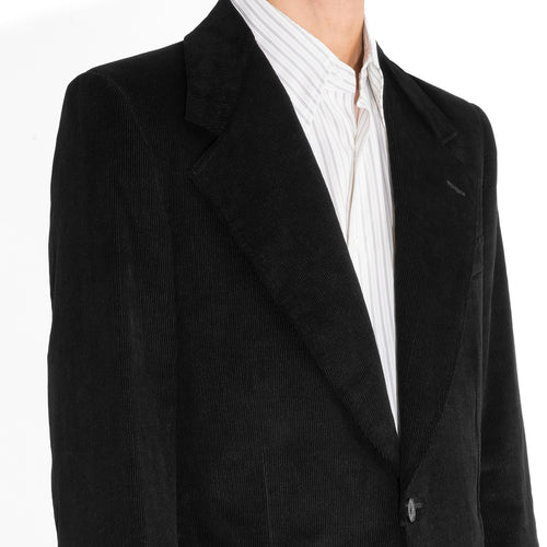 VESTE DROITE EN VELOURS CÔTELÉ - NOIRE - Husbands Paris - 2