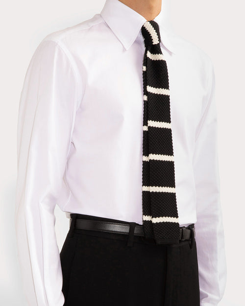 WIDE COLLAR SHIRT IN COTTON ROYAL OXFORD - WHITE - Husbands Paris - 3