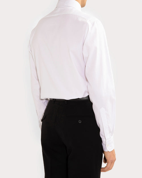 WIDE COLLAR SHIRT IN COTTON ROYAL OXFORD - WHITE - Husbands Paris - 4
