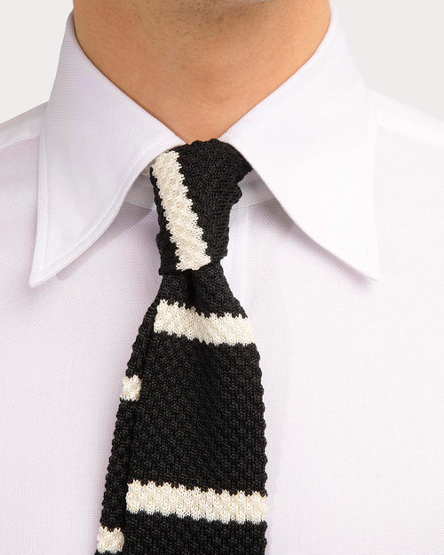 WIDE COLLAR SHIRT IN COTTON ROYAL OXFORD - WHITE - Husbands Paris - 2