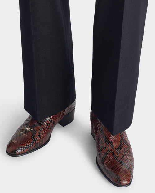 BOTTINES ZIPPÉES EN PYTHON - CERISE - Husbands Paris - 3