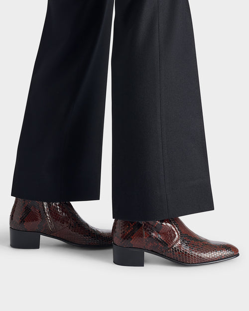 BOTTINES ZIPPÉES EN PYTHON - CERISE - Husbands Paris - 5