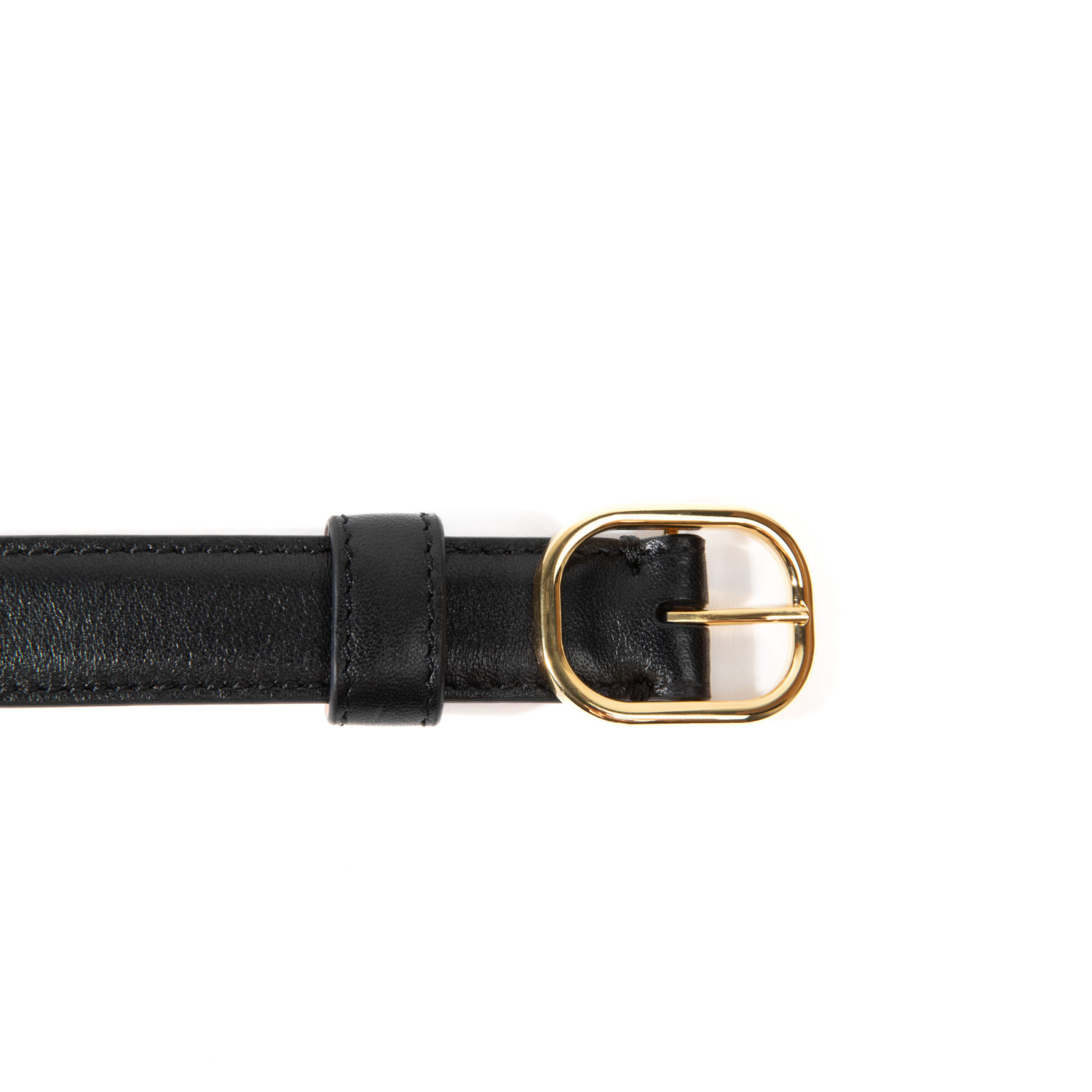 THIN BELT IN NAPPA LEATHER - BLACK