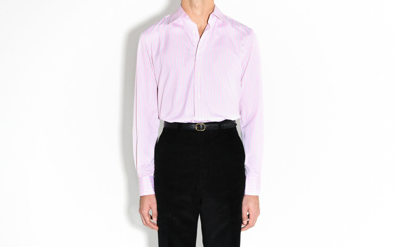 poplin shirt pink with stripes front