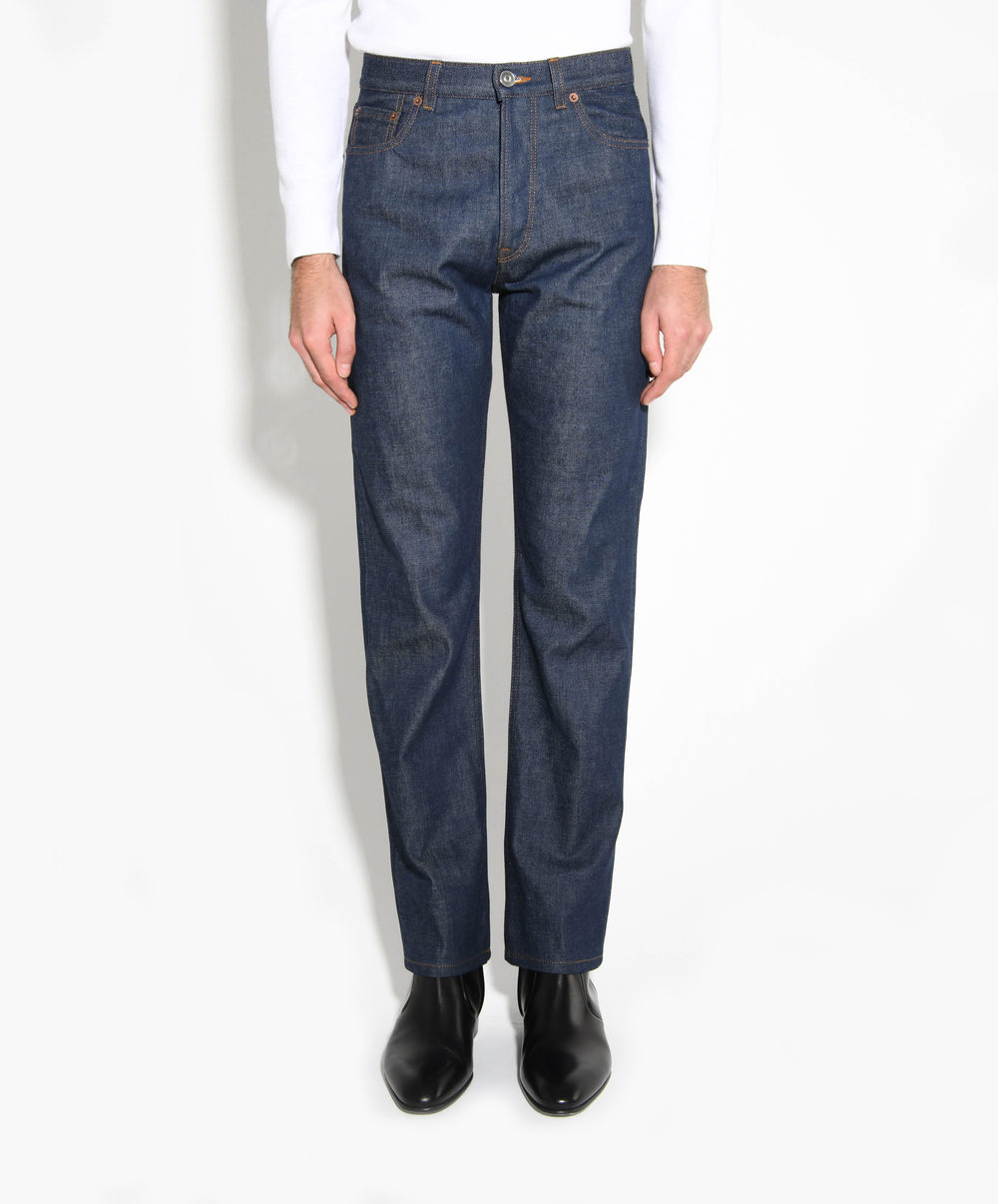 STRAIGHT HIGH-WAISTED JEANS IN SELVEDGE DENIM - RAW