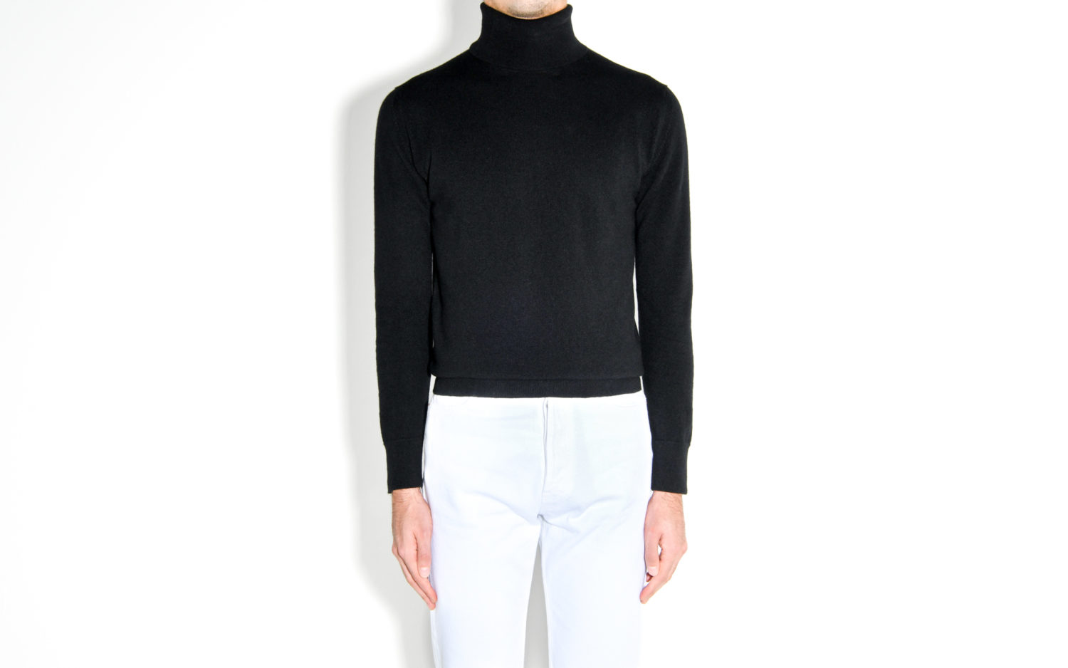 turtleneck sweater cashmere black front