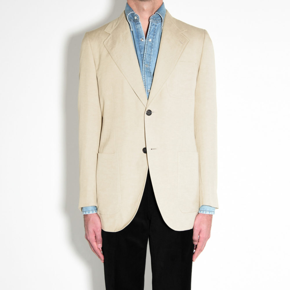 jacket linen and silk pebble beige front
