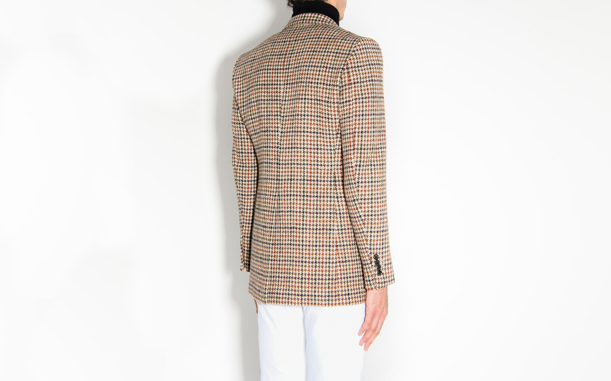 SINGLE-BREASTED JACKET IN TWEED - BROWN FAUNA HOUNDSTOOTH - Husbands World  Wide