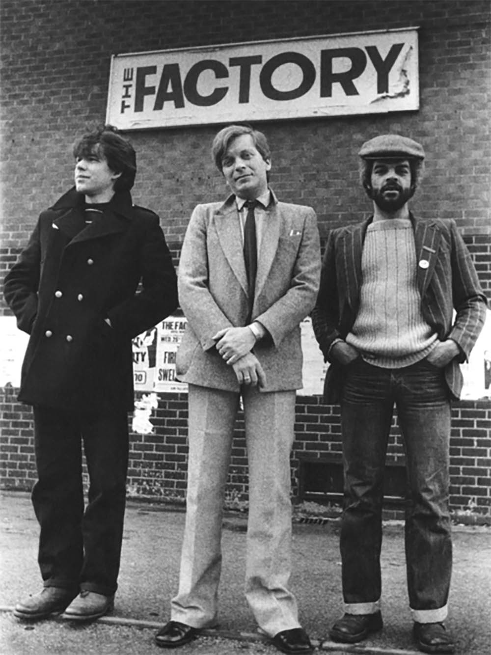 Peter Saville Tony Wilson Alan Erasmus The Factory 1978, face