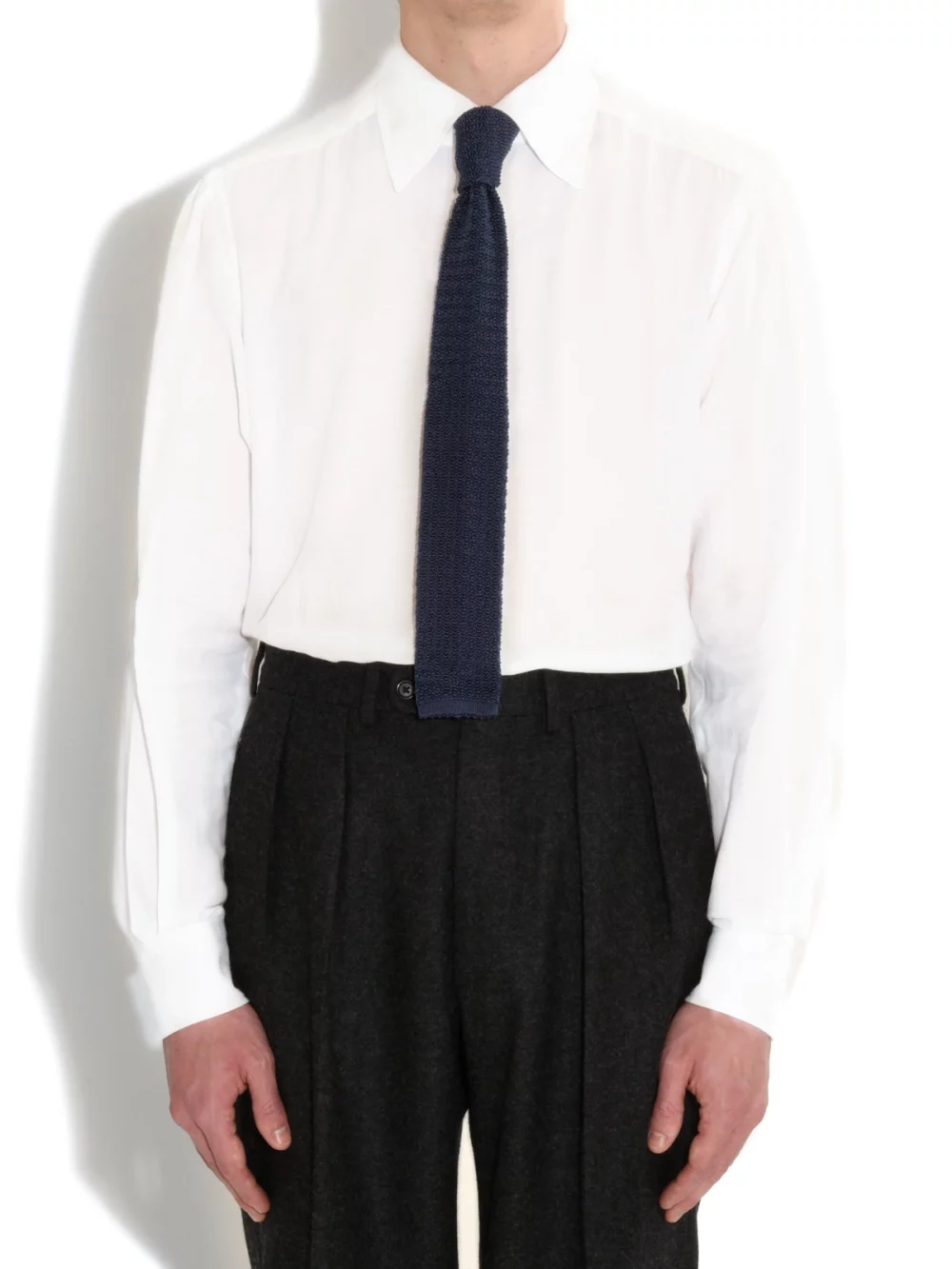 KNIT TIE IN SILK - NAVY