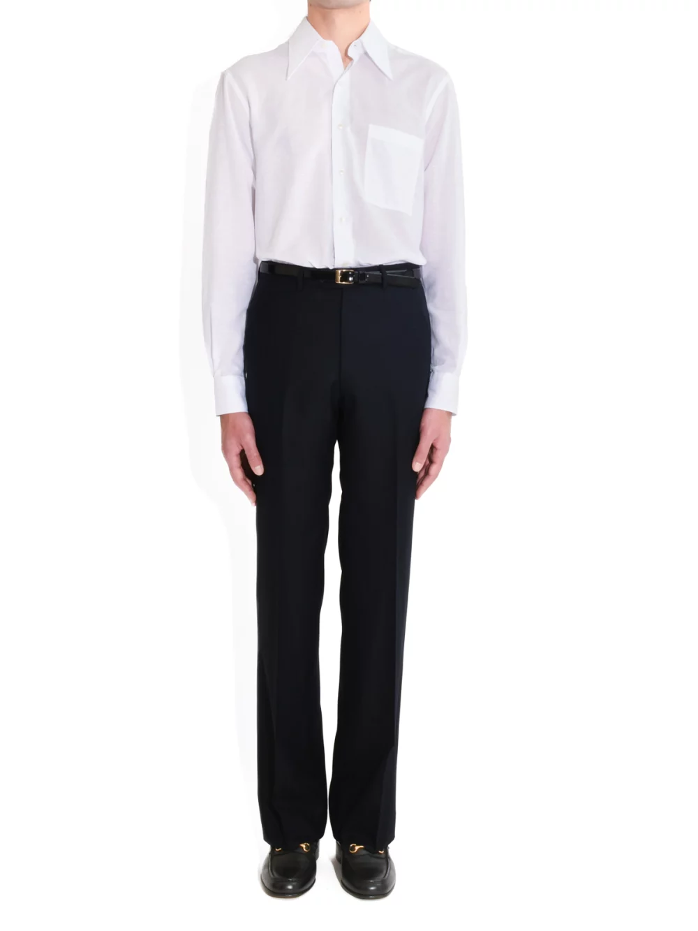 WIDE-COLLAR-SHIRT-IN COTTON-AND-LINEN- WHITE