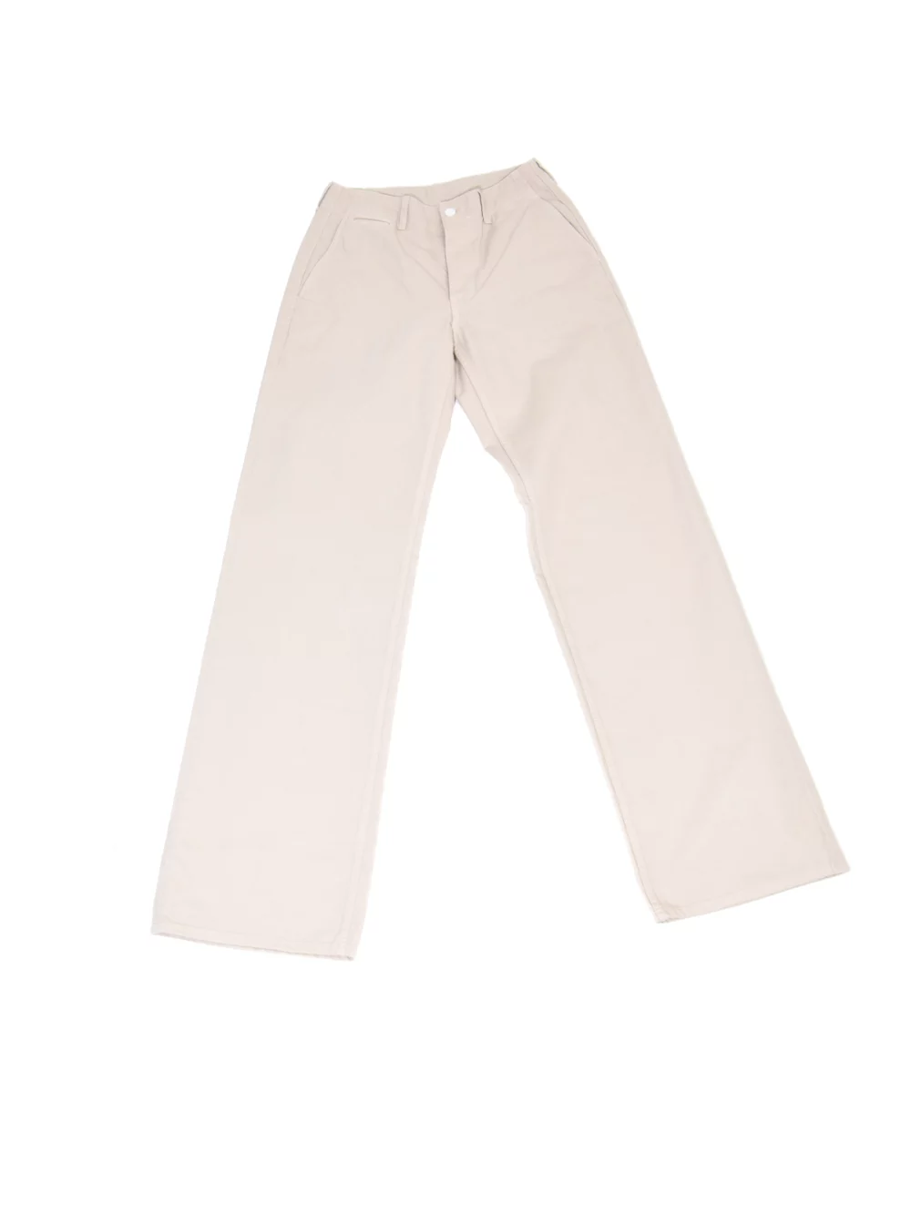 WIDE HIGH-WAISTED CHINO IN COTTON DRILL - PUTTY