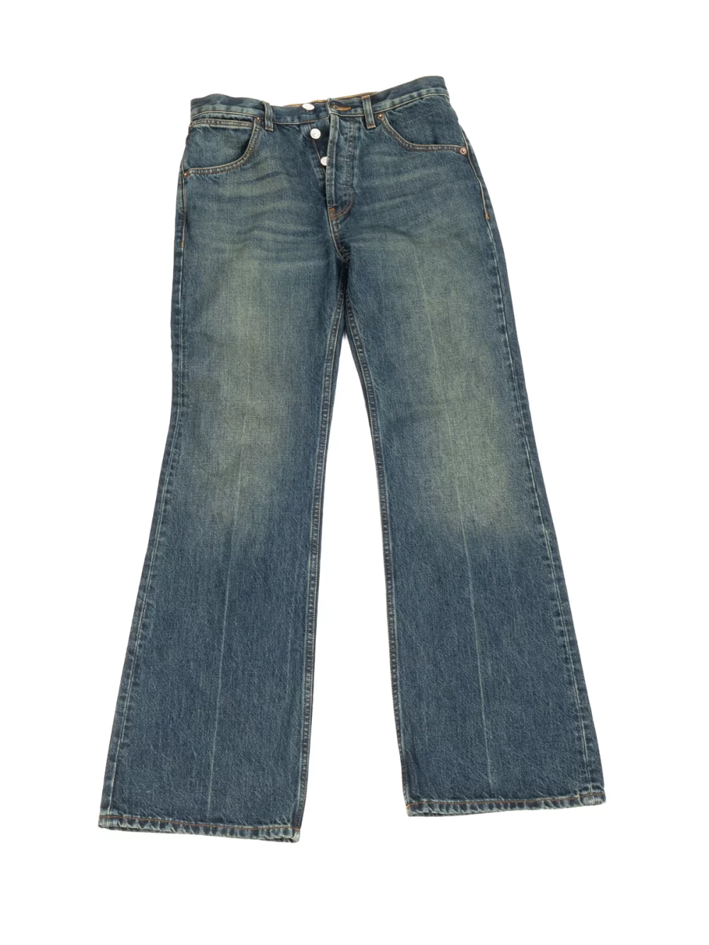 _JEAN ÉVASÉ TAILLE HAUTE EN DENIM - INDIGO DÉLAVÉ-5