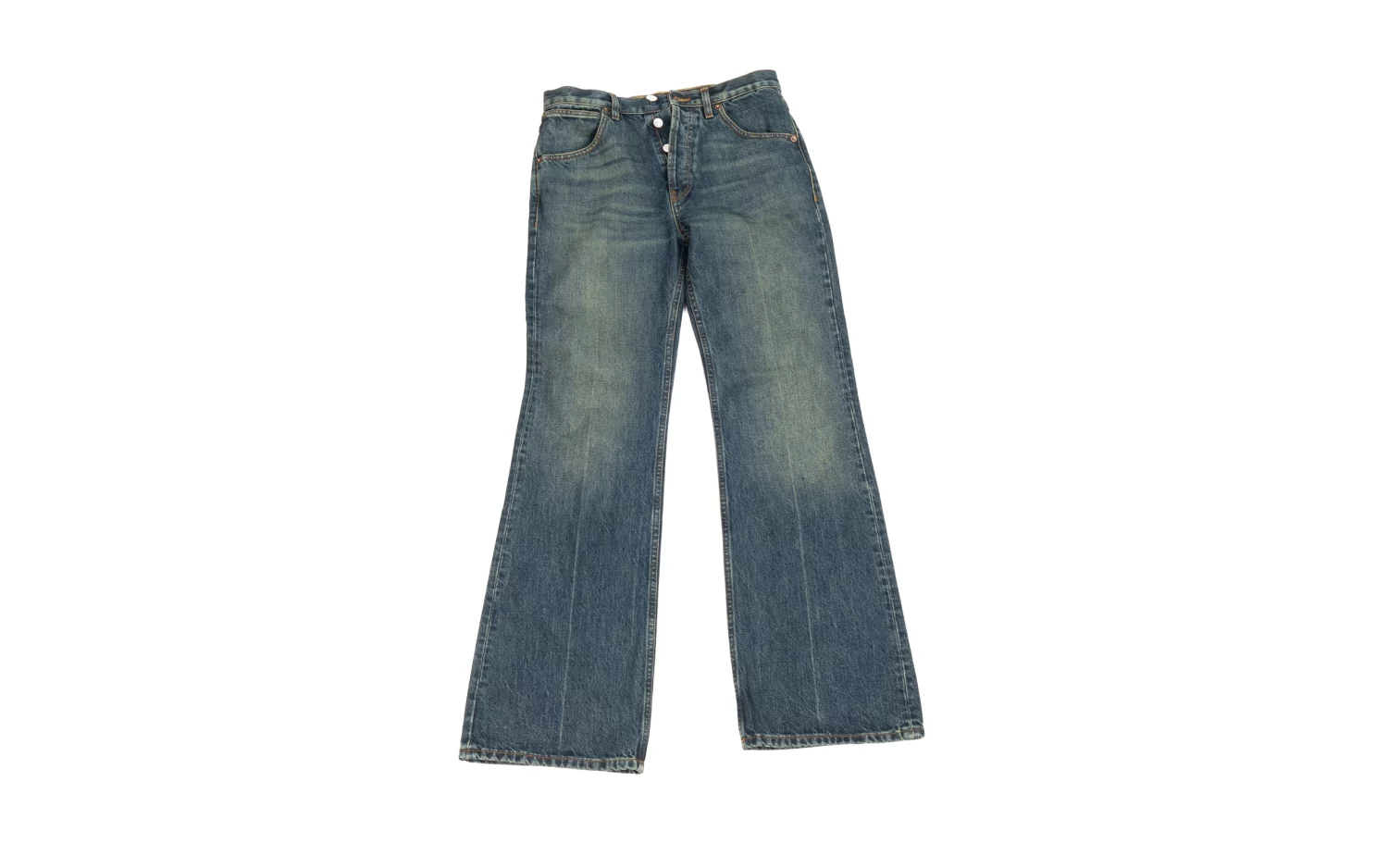 _JEAN ÉVASÉ TAILLE HAUTE EN DENIM - INDIGO DÉLAVÉ-5