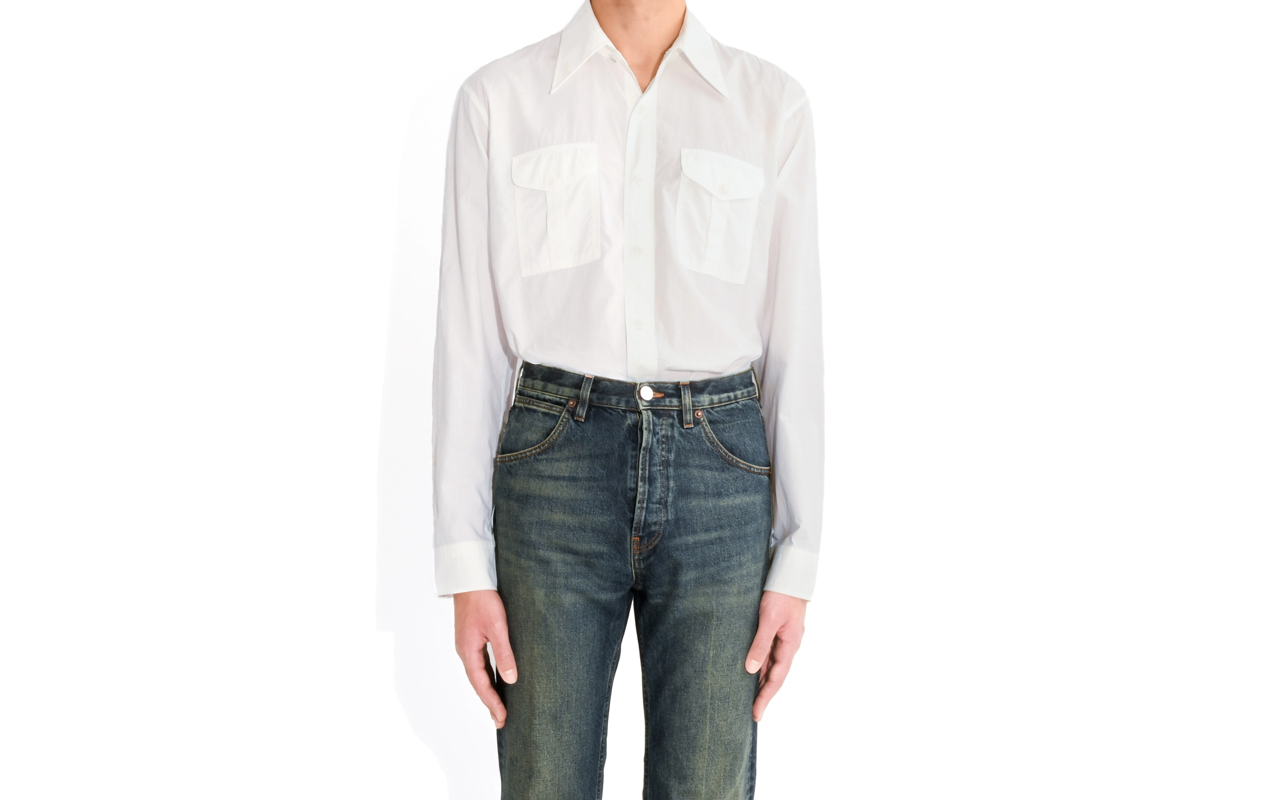 BOY SCOUT SHIRT IN POPLIN - OFF WHITE