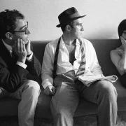 Jean-Luc Godard, Brigitte Bardot, Michel Piccoli. Le Mépris. Phot. Swiners Jean-Louis. 1963.
