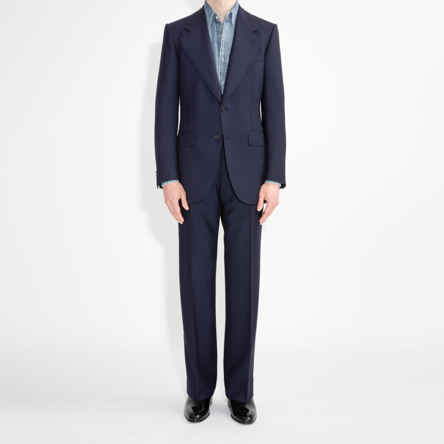 COSTUME DROIT EN FRESCO - BLEU MARINE-1