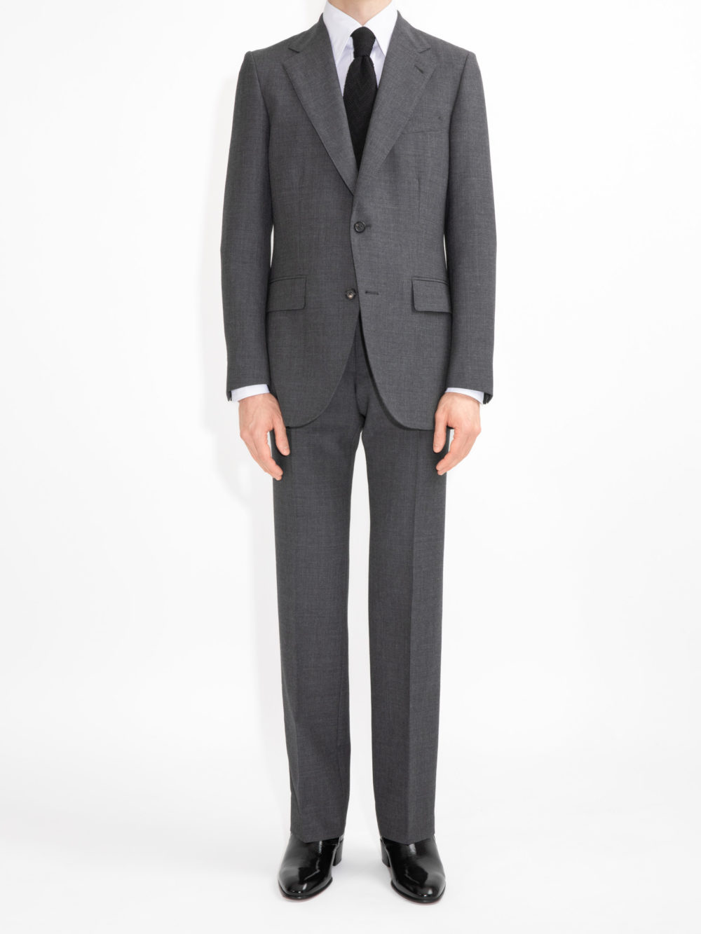 SINGLE-BREASTED SUIT IN FRESCO - GREY