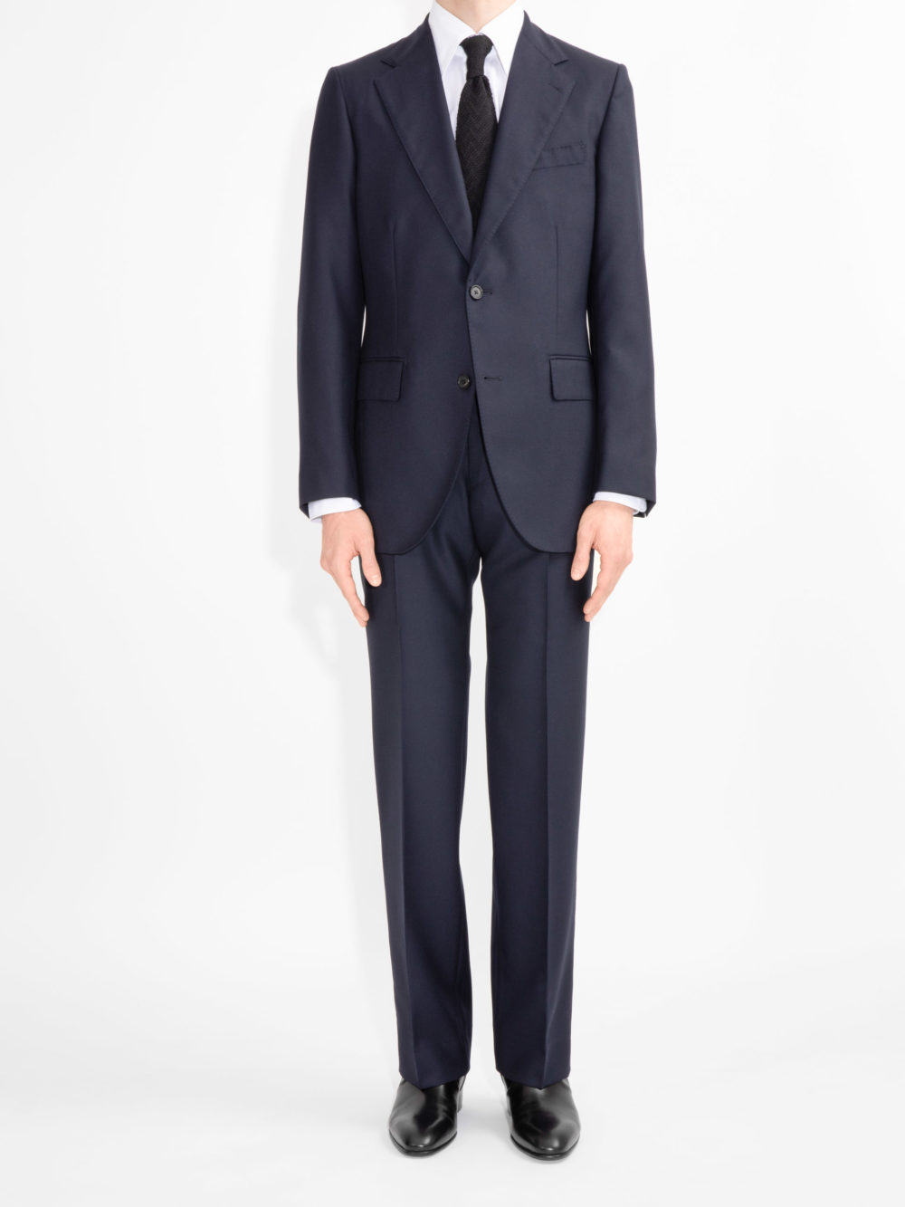SINGLE-BREASTED SUIT IN HOPSACK - MIDNIGHT BLUE