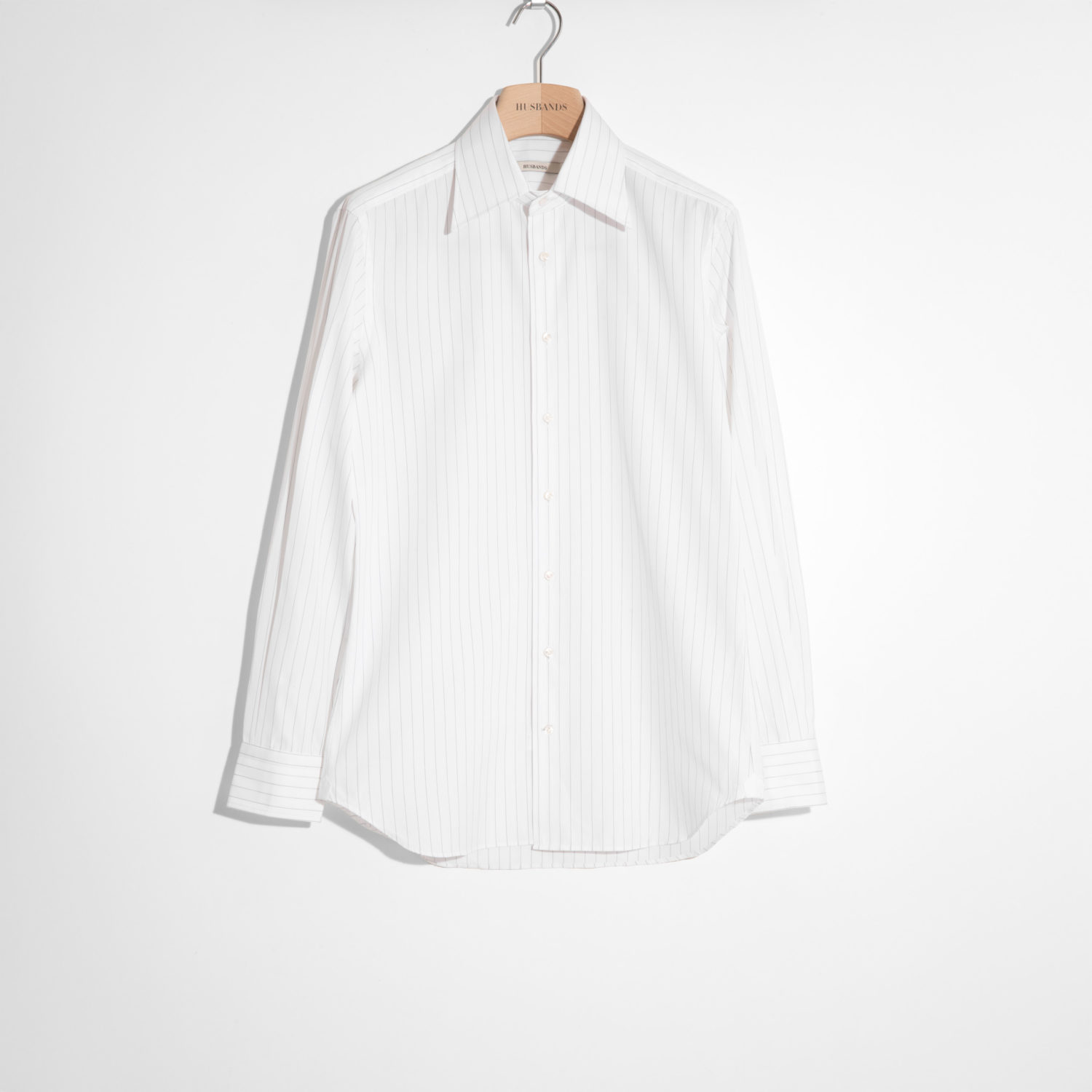 CHEMISE COL LARGE EN POPELINE - BLANCHE À RAYURES TENNIS NOIRES_1c