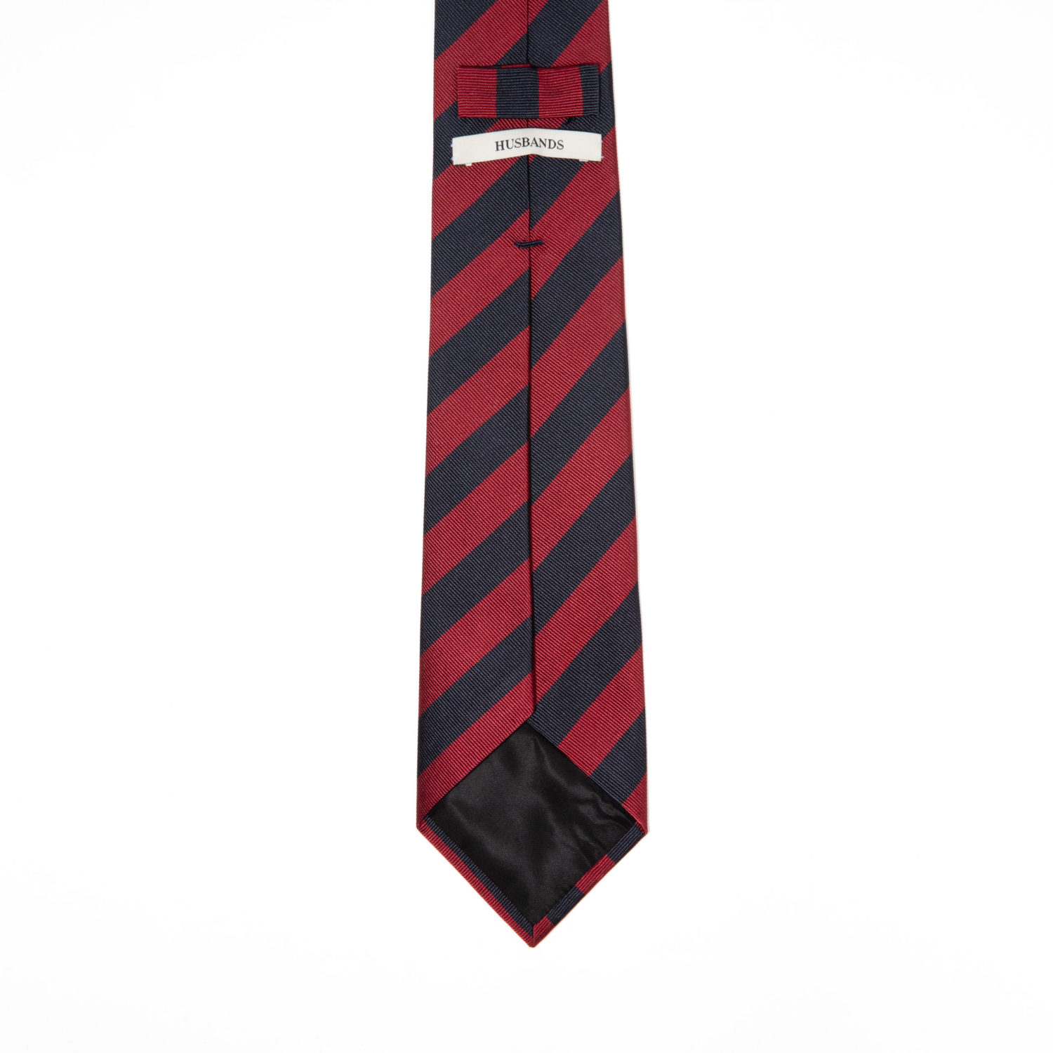 TIE IN SILK - NAVY AND BURGUNDY - Image 3