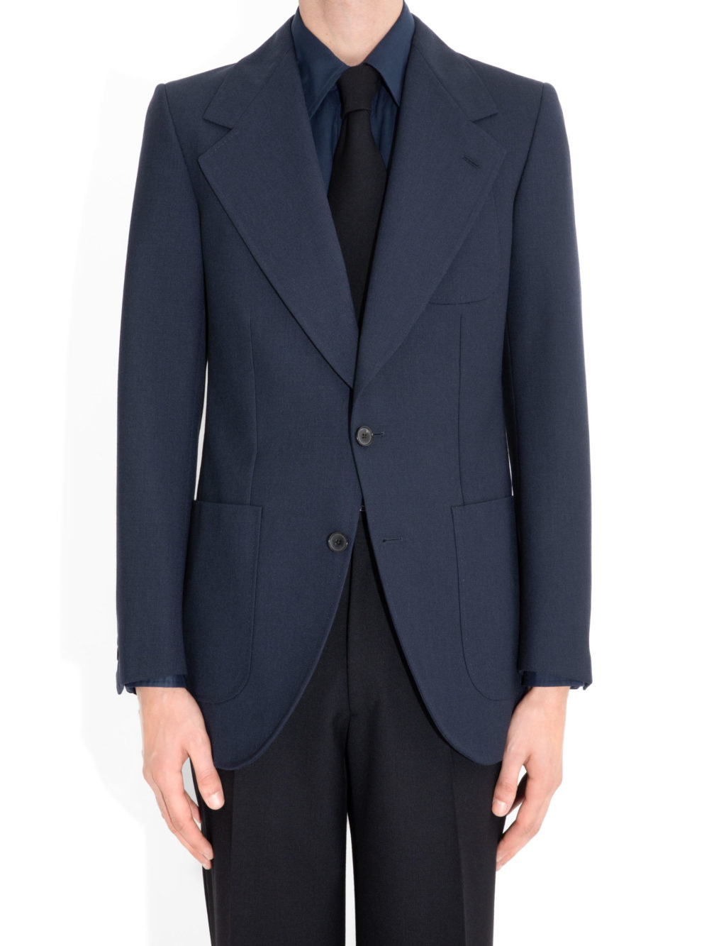 SINGLE-BREASTED JACKET IN FRESCO - MIDNIGHT BLUE
