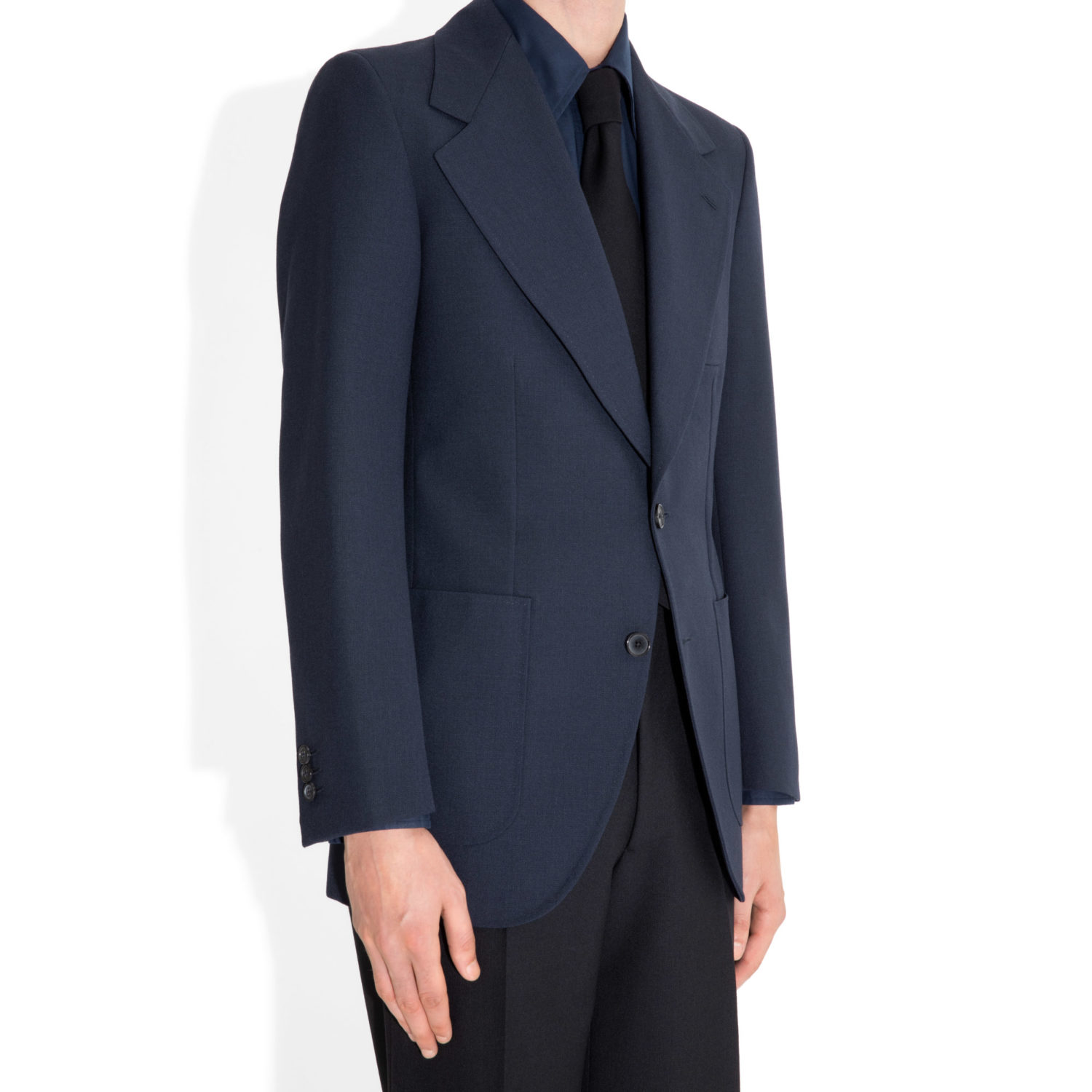 SINGLE-BREASTED JACKET IN FRESCO - MIDNIGHT BLUE - Image 2