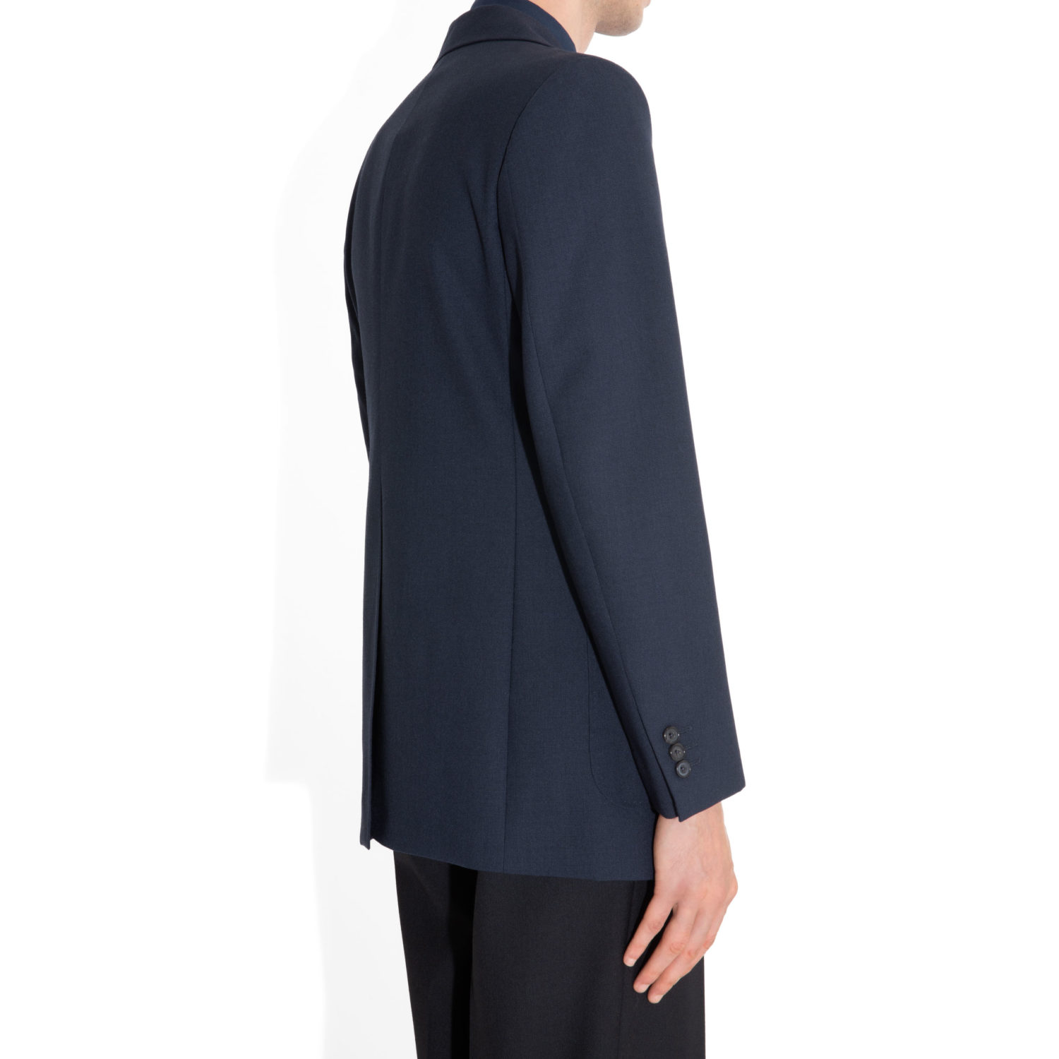 SINGLE-BREASTED JACKET IN FRESCO - MIDNIGHT BLUE - Image 3