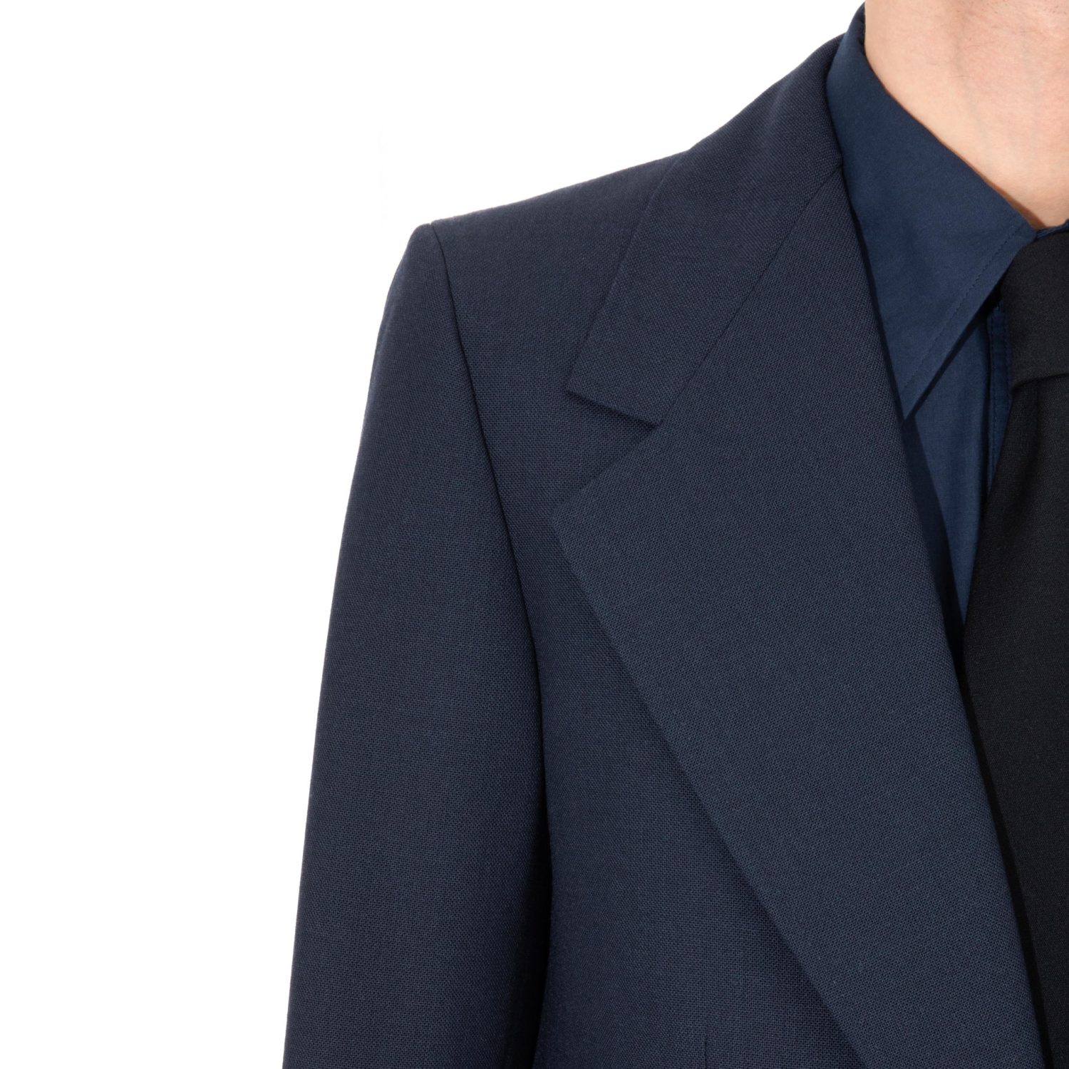 SINGLE-BREASTED JACKET IN FRESCO - MIDNIGHT BLUE - Image 4