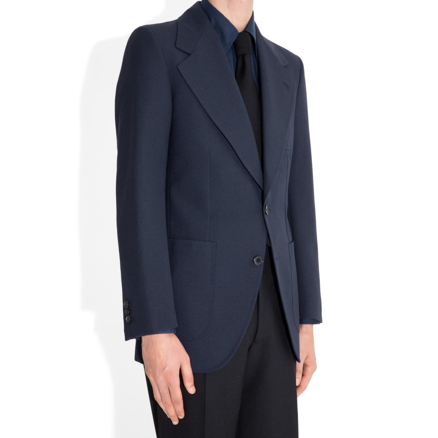 SINGLE-BREASTED JACKET IN FRESCO - MIDNIGHT BLUE - Image 5