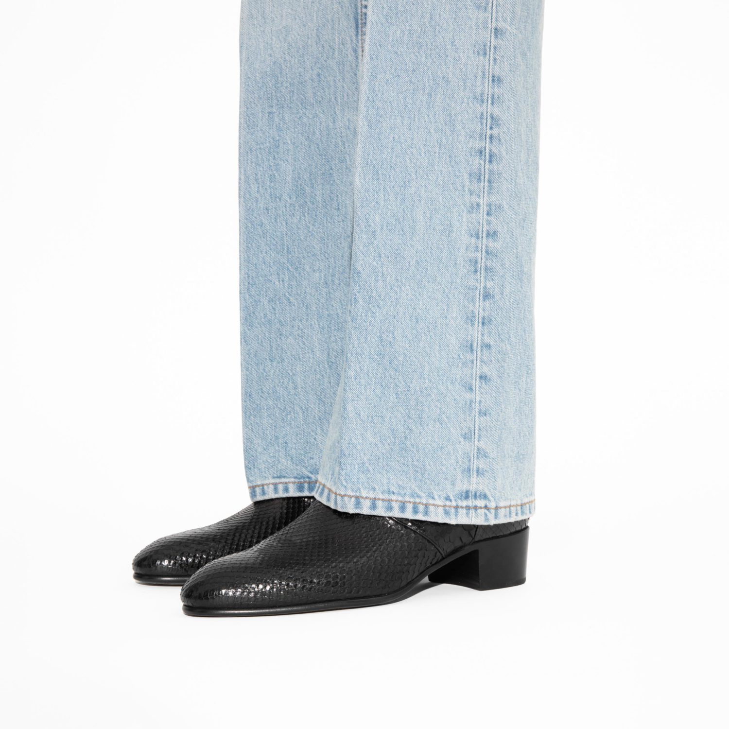 ZIPPED BOOTS IN PYTHON - BLACK - Image 4