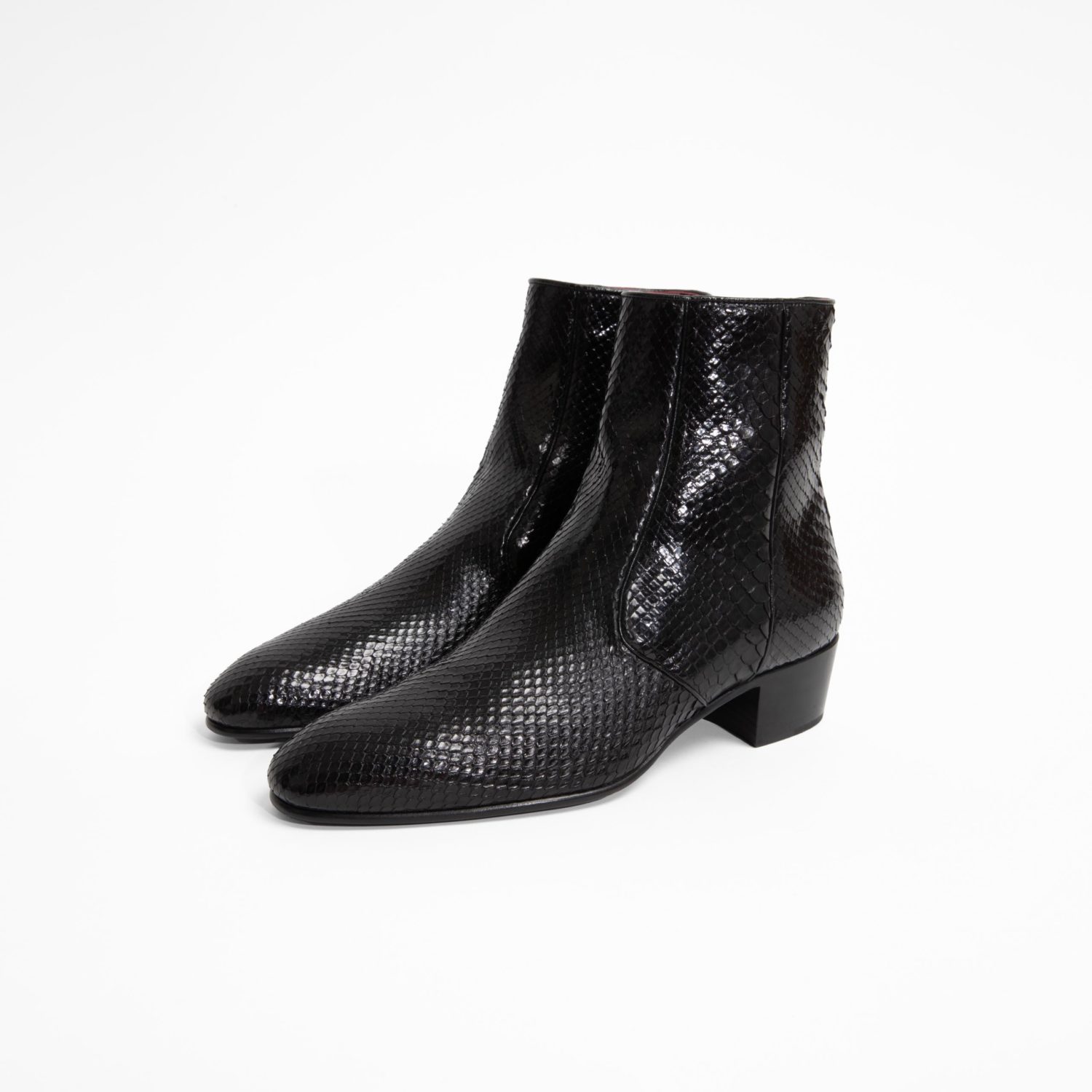 ZIPPED BOOTS IN PYTHON - BLACK