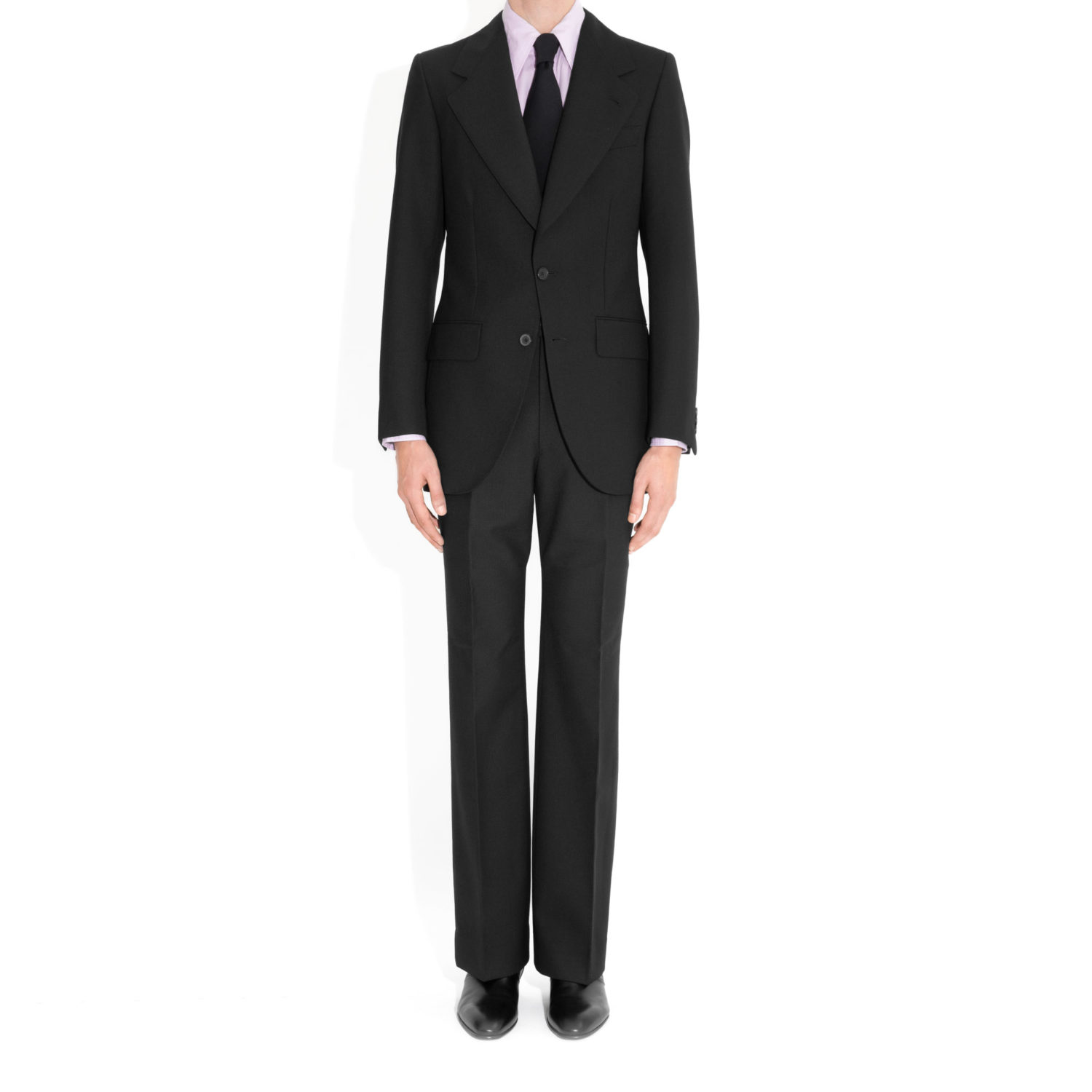 SINGLE-BREASTED SUIT IN FRESCO - BLACK