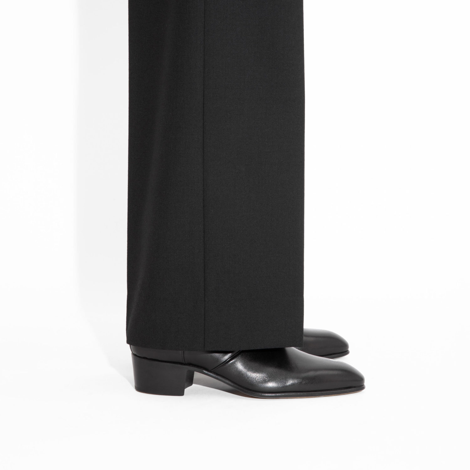 FLARED HIGH-WAISTED TROUSERS IN FRESCO - BLACK - Image 5