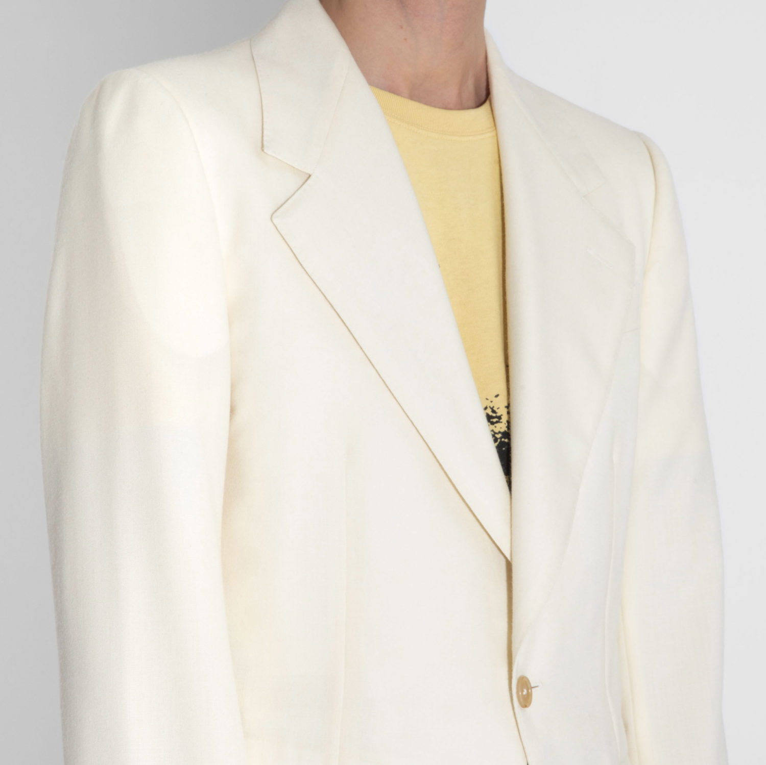 SINGLE-BREASTED JACKET IN WOOL - CREAM - Image 2