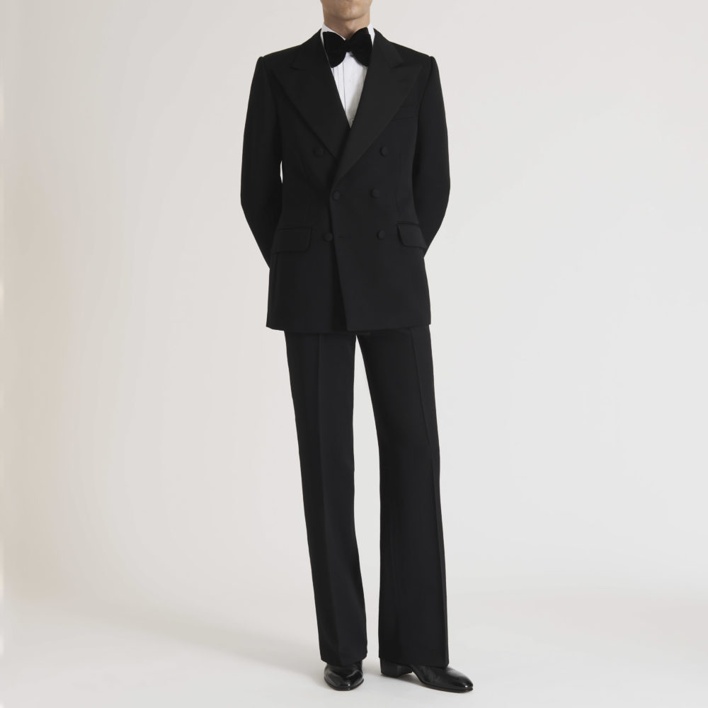 DOUBLE-BREASTED TUXEDO IN WOOL GRAIN DE POUDRE_1