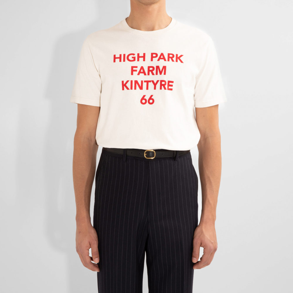 GRAPHIC T-SHIRT IN COTTON JERSEY - OFF-WHITE & RED